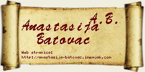 Anastasija Batovac vizit kartica
